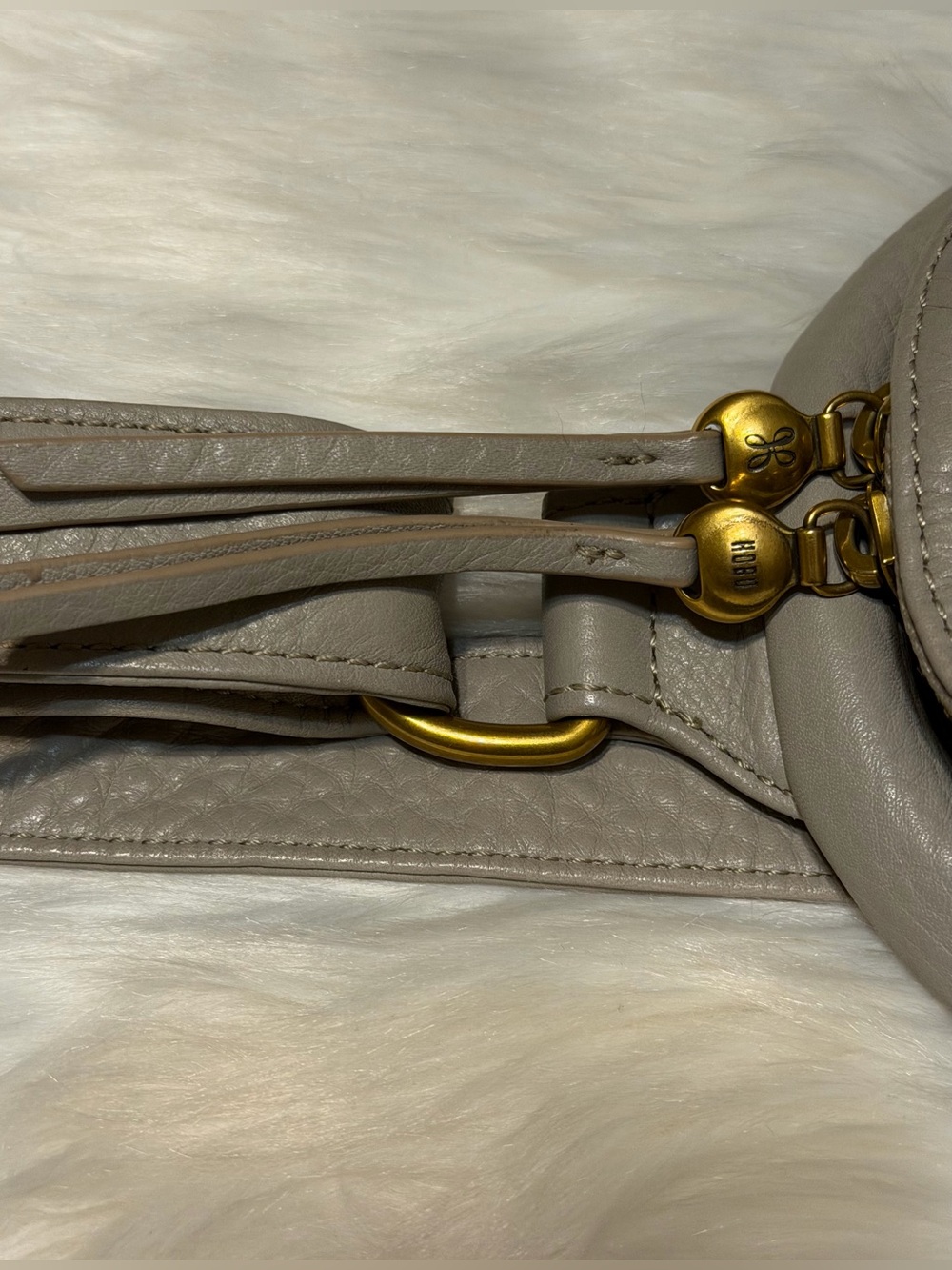HOBO Fern Sling Taupe Pebbled Leather Crossbody - Picture 4 of 13